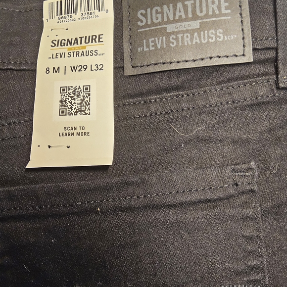 1 NWOT Levi Strauss 8M High Rise Straight Black Jeans - Picture 7 of 11